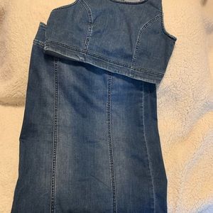 New York & Company Denim Skirt Set